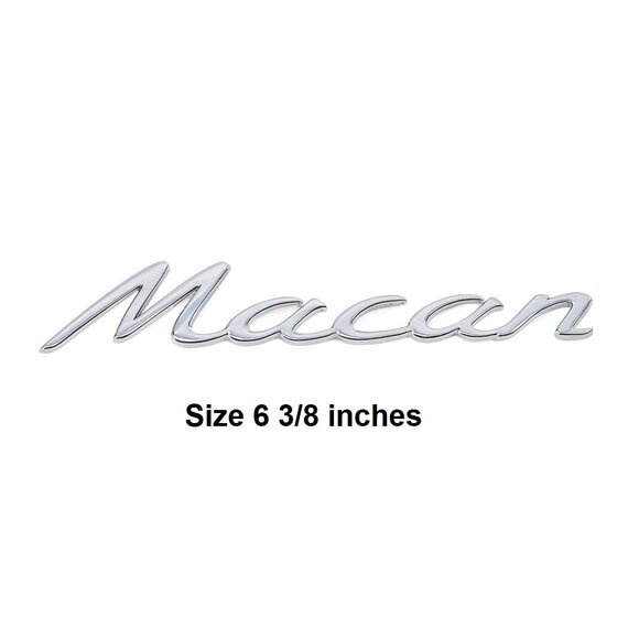 Porsche Macan Chrome Rear Emblem Badge 2014–2024 OEM Style - Picture 2 of 4